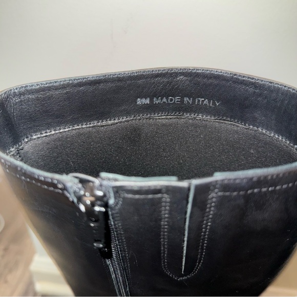 Coach and Four Black Leather Knee High Side Zip Italy Chunky Heel Boots Size 9 - Picture 11 of 14